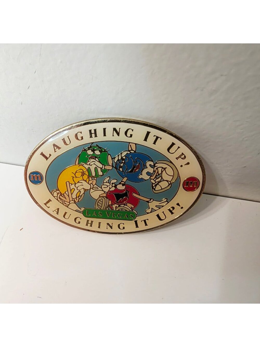 Vtg Mars M&M Candy Laughing it Up! Las Vegas Oval Souvenir Fridge Magnet